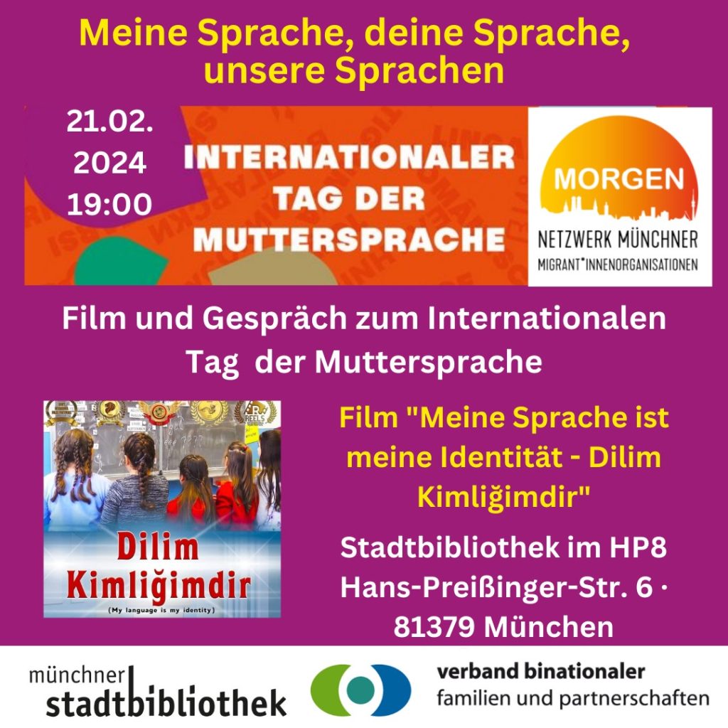 Einladung zum Internationalen Tag der Muttersprache in der Münchner Stadtbibliothek