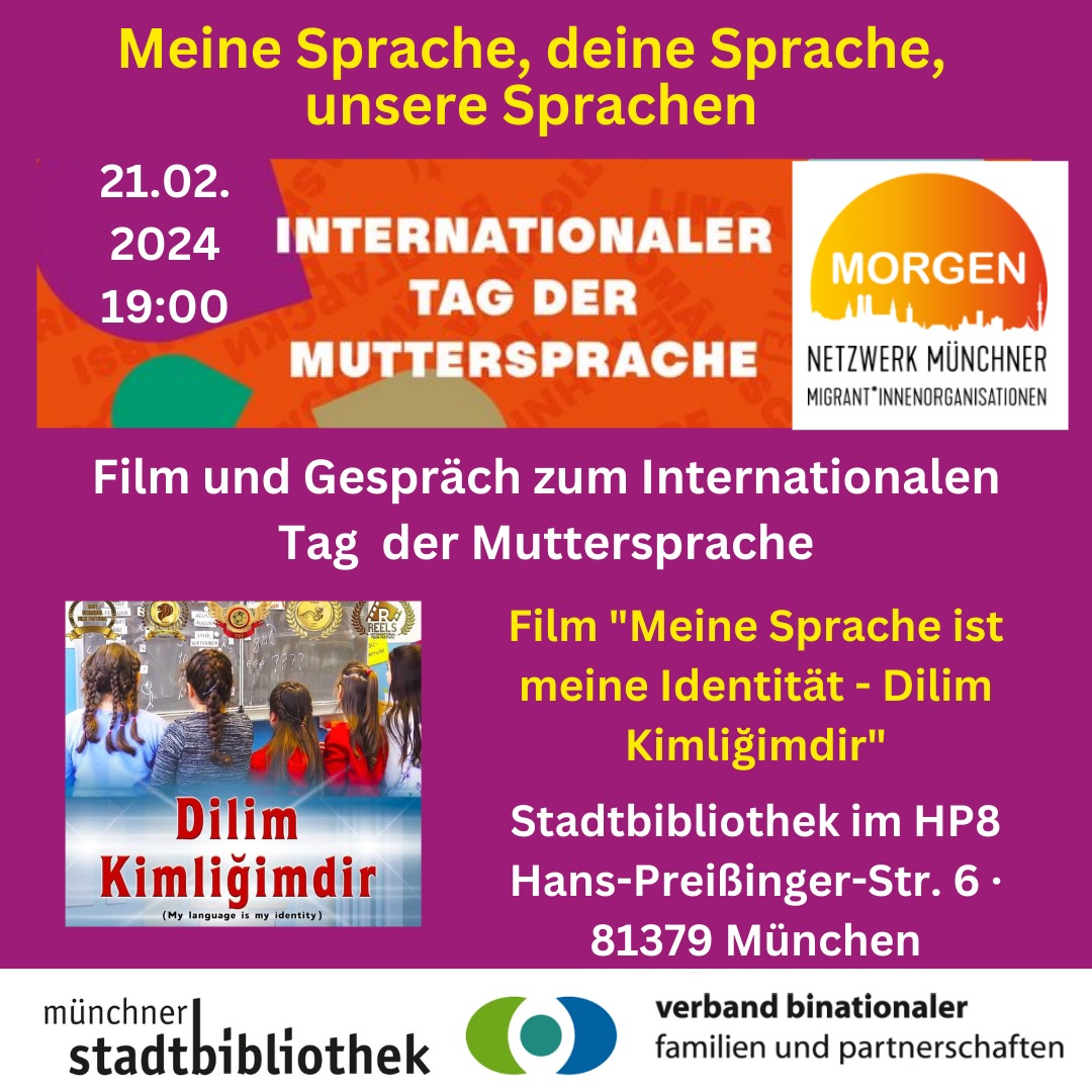 Einladung zum Internationalen Tag der Muttersprache in der Münchner Stadtbibliothek