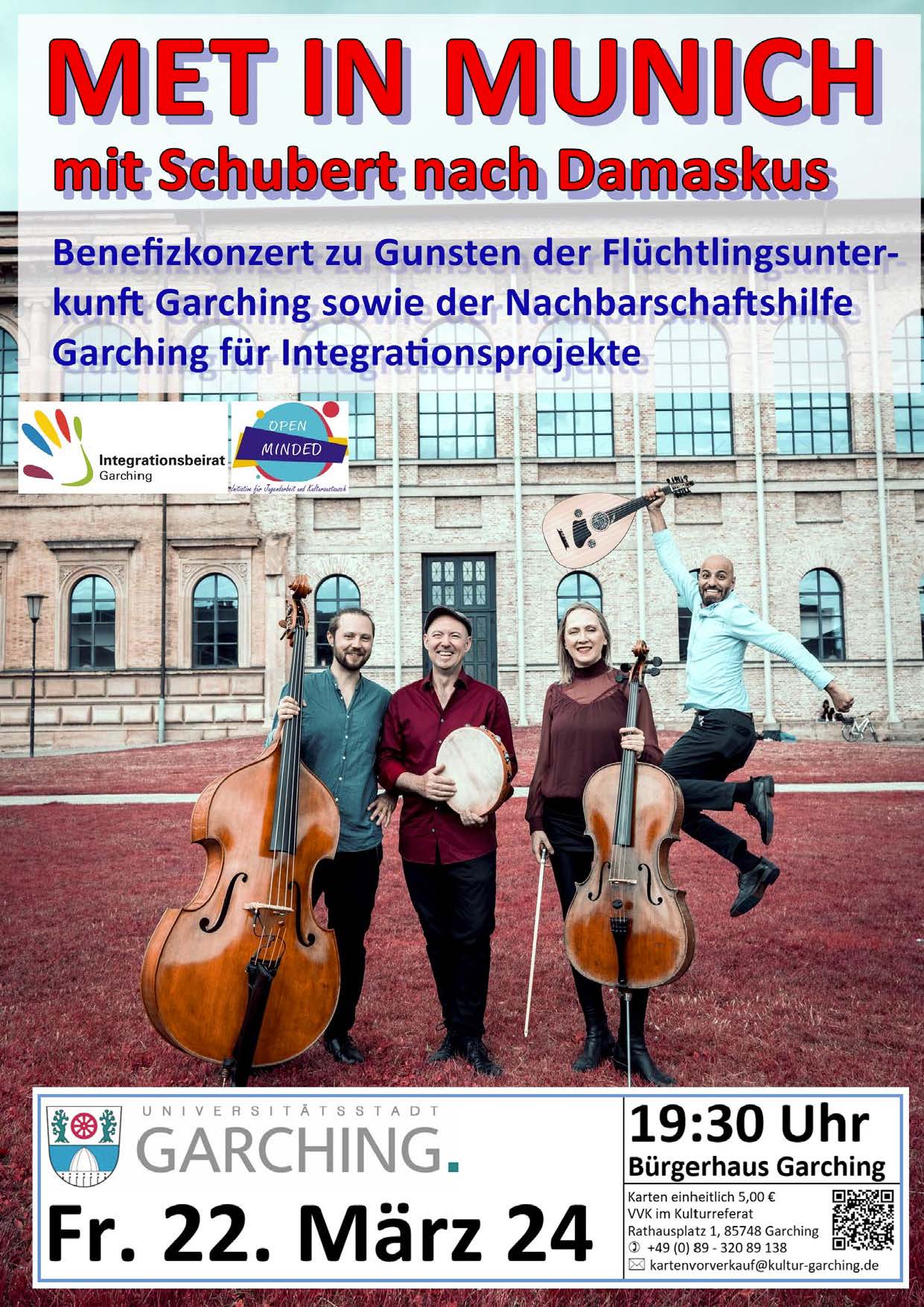 Das Plakat zeigt das Quartett MET in Munich